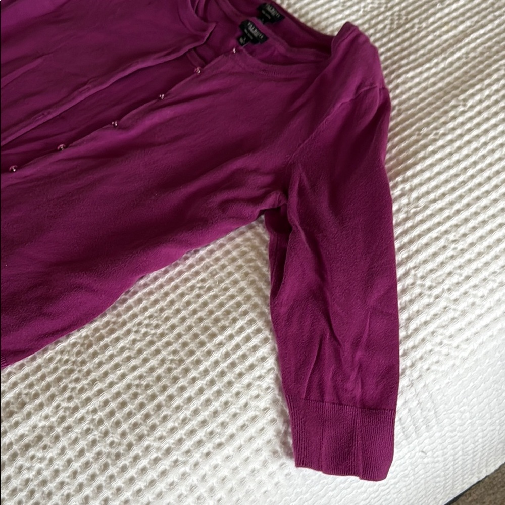 Talbots Purple Button-Up Cardigan Set - Picture 4 of 12